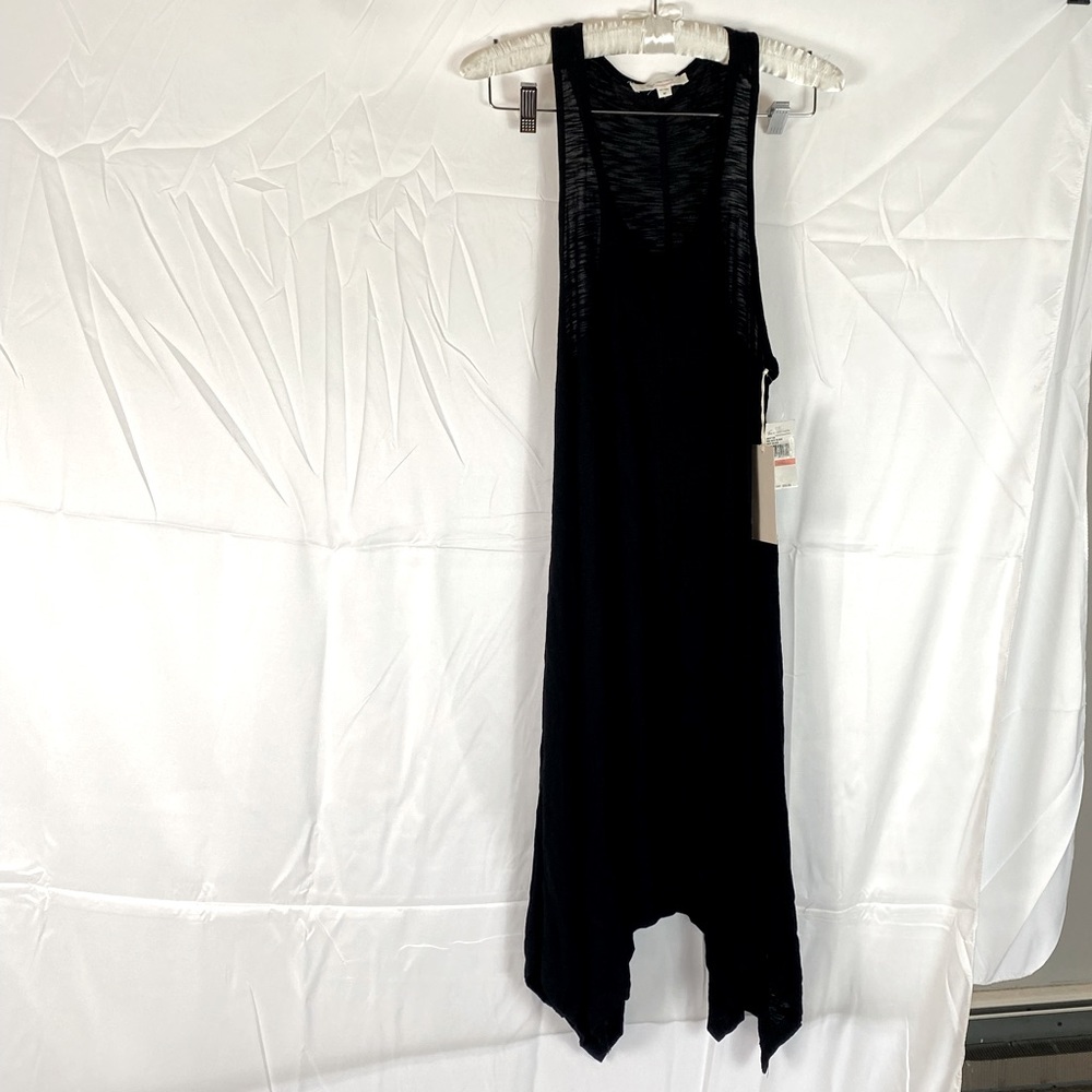 NWT Vince Camuto Womens Hazy Blues Shark Bite Midi Black Summer Dress Women’s XS